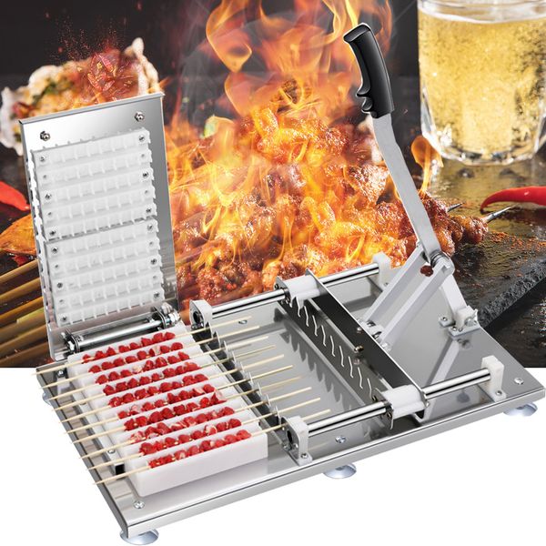 Manuface Satay Skewer Machine Grilling BBQ Инструменты Из Нержавеющей Стали Mutton Kebab Ягненок Шашлык Донор Шашбаб Мясо Носить Струнный Машина