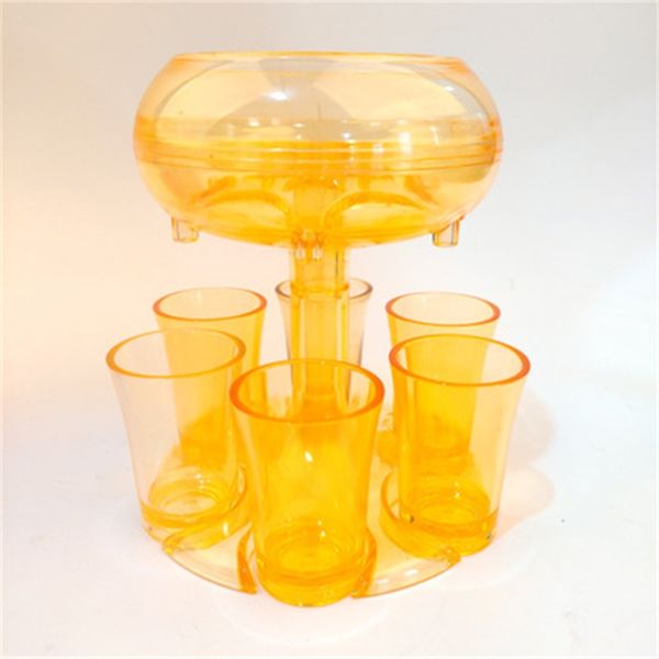 

6 scup dispenser with 6 acrylic cups hanging holder stand rack acrylic transparent cocktail party get together wine dispense 35 k2