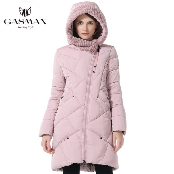 

gasman winter collection brand fashion thick women winter bio down jackets hooded women parkas coats plus size 5xl 6xl 1702 201026, Black