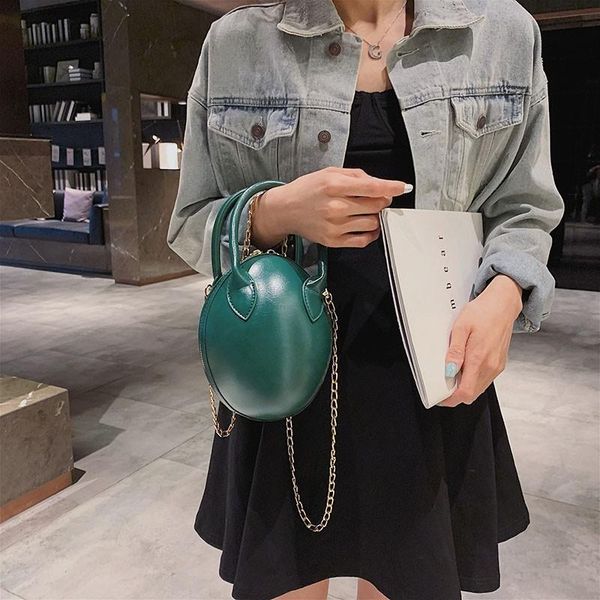 

fashion oval egg shape tote bags for women 2020 new stylish birthday gift for girls purses small chain shoulder crossbody bags