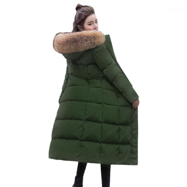 

big real fur collar parka women down jacket 2019 winter jacket women thick snow wear winter coat female long outerwear1, Black