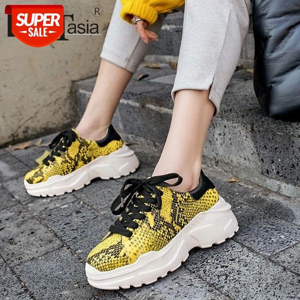

DoraTasia Spring New Western Style Girl Snake Veins Sneakers Women 2019 Whole Genuine Cow Leather Fashion Dad Shoes Woman #lz0q