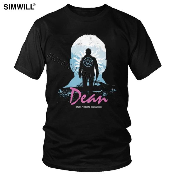 

sport i hunt therefore i am dean t shirt men brand print short sleeved cotton tee supernatural winchester brothers t-shirt regular fit