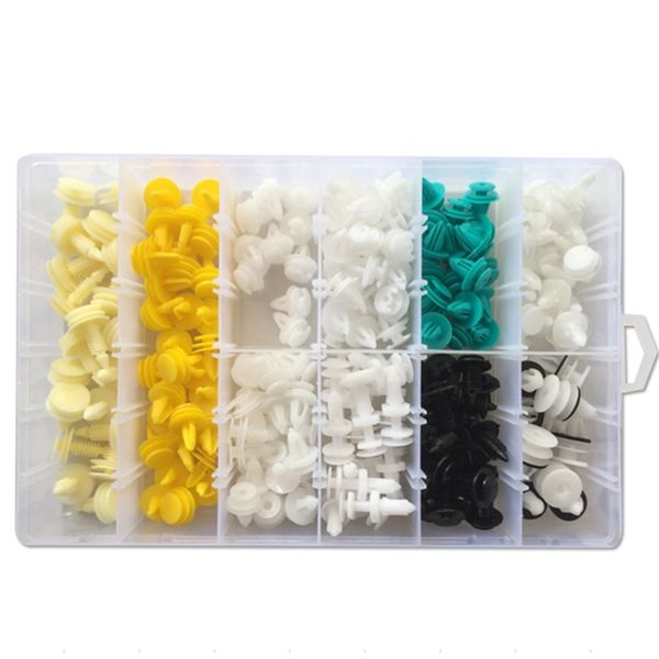 

210pcs car fastener box universal auto vehicle door panels retainer bumper clips plastic nylon fender liner cars rivet for ford/bmw/chevrole
