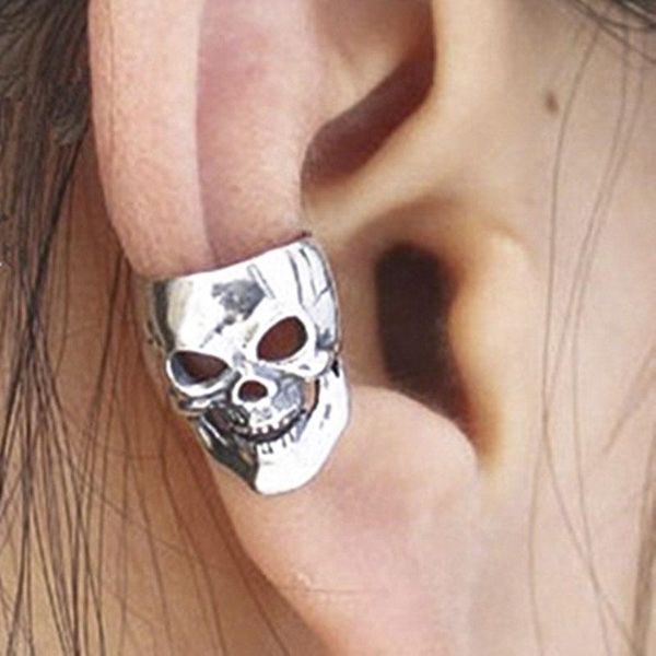 

1pc ear cuff women men selling new gothic punk skeleton skull ear cuff wmtcti bdesybag, Bronze;silver