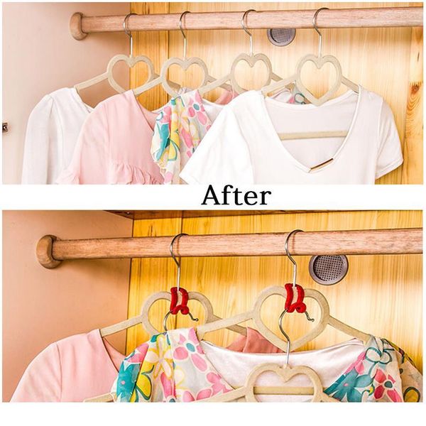 

10 pcs/lot mini flocking hooks for clothes hanger closet organizer travel clothes hanging organizer coat hooks spac wmtlrn