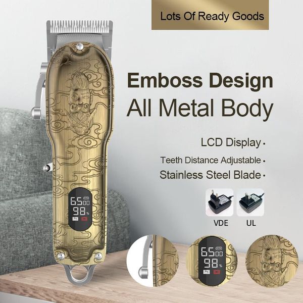 

rechargable hair trimmer with digital display all metal electric hair clipper professional trimmer for men cutting machine