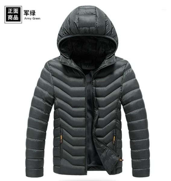 

2020 winter jacket men's fashion men parka jacket men's solid thick jackets coats hooded detachable hood1, Black