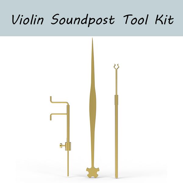 

NAOMI Violin Luthier Tools Kit Set Sound Post Gauge Measurer & Retriever Clip & Setter Brass