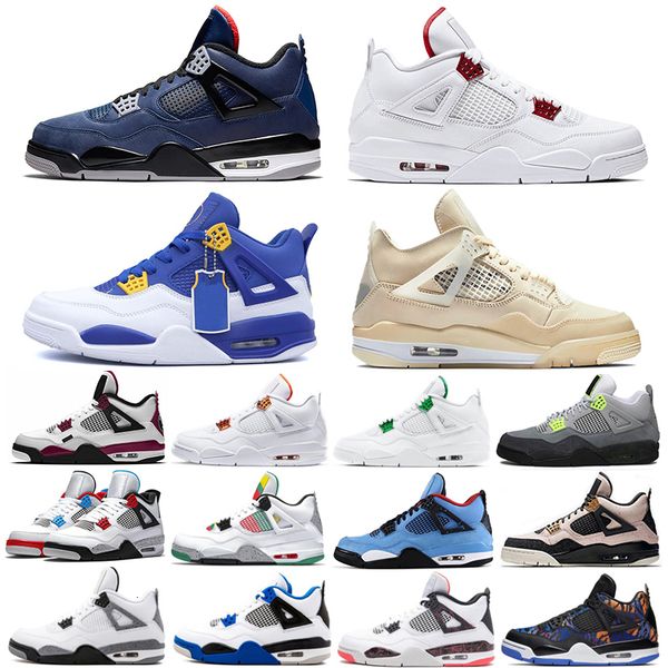 

red metallic 4 4s white sail men basketball shoes bred what the oreo neon pure money cement motosports mens trainers sport sneakers 7-13, White;red