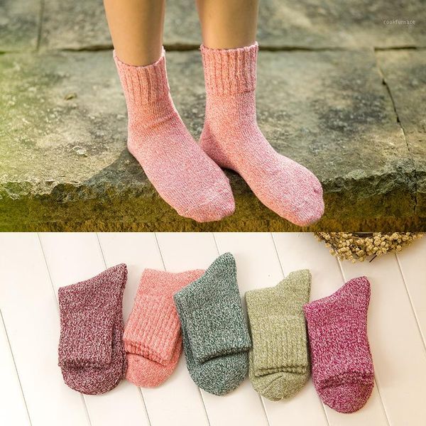 

socks & hosiery wholesale-5 pure colors 2021 cotton wool warm autumn winter thick thermal ladies women brand socks1, Black;white