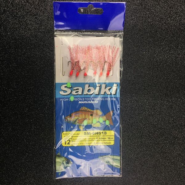

6pcs/set long wire lure bait sea luminous fishing lures line string tackle accessory spinner carbon steel fishhooks wmtmuk