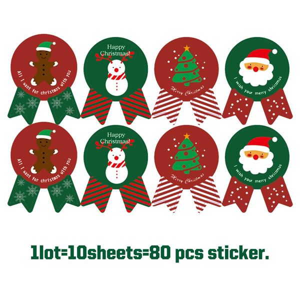 

amawill 80 pcs lot christmas series badge design sealing sticker posted baking cookie bags decoration gift sticker gift label wmtndi