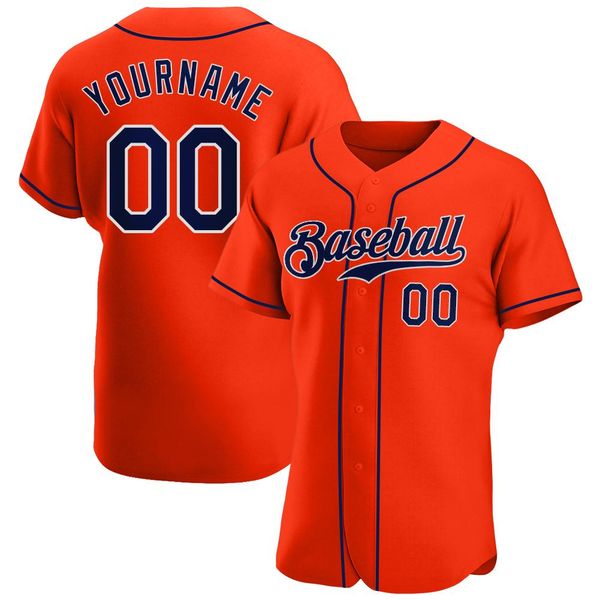

custom orange navy-white authentic baseball jersey, Blue;black