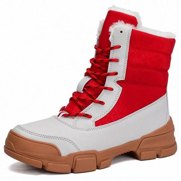 

women's boots fur warm snow boots winter shoes for women waterproof padded platform mid-calf winter women footwear #hb26, Black