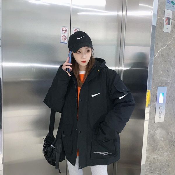 

mens down parkas active boys thick coat 2020 new fashion down coat casual style ins hooded winter clothes asian size, Black