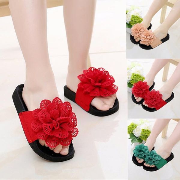 

slipper 2021 sandals flower princess slippers summer toddler infant kids shoes y8271, Black;grey