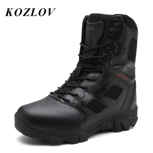 

high ankle boots men casual shoes army hunting tactical boot male winter boots men combat bota militar bot kozlov, Black