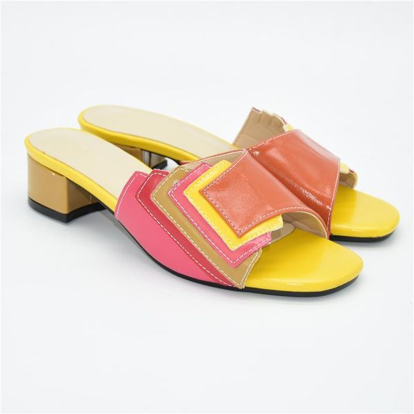 

spring summer yellow colors without bag pumps super mids heels italian women wedding for party ladies sandals summer slippers, Black