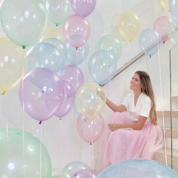 

party decoration 10/20pcs colorful transparent latex balloon 12inch crystal bubble balloons birthday wedding decor helium inflatable balls