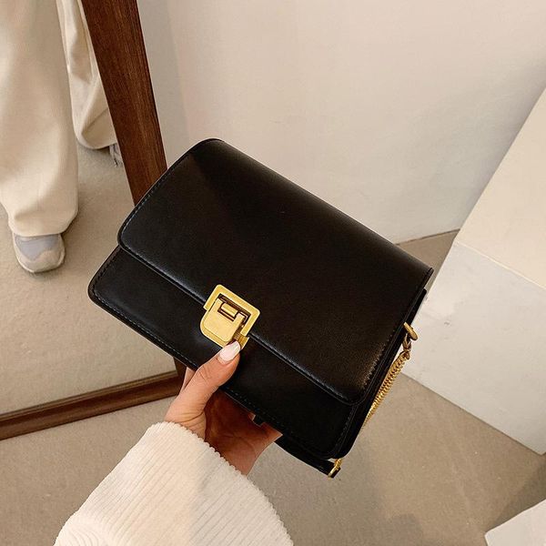 

shoulder bags 2021spring trendy chain fashion lady big bag texture messenger leather simple one-shoulder small square