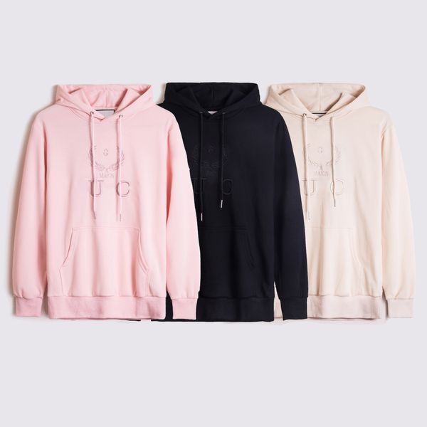 

men classic hoodies fashion embroidery pullover mens women trendy embroidey letters sweatshirts casual hoodies, Black