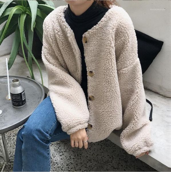 

qooth fashion women fur short coat casual winter imitation lambs wool coat new casual thicken warm jacket japan style qh17231, Black