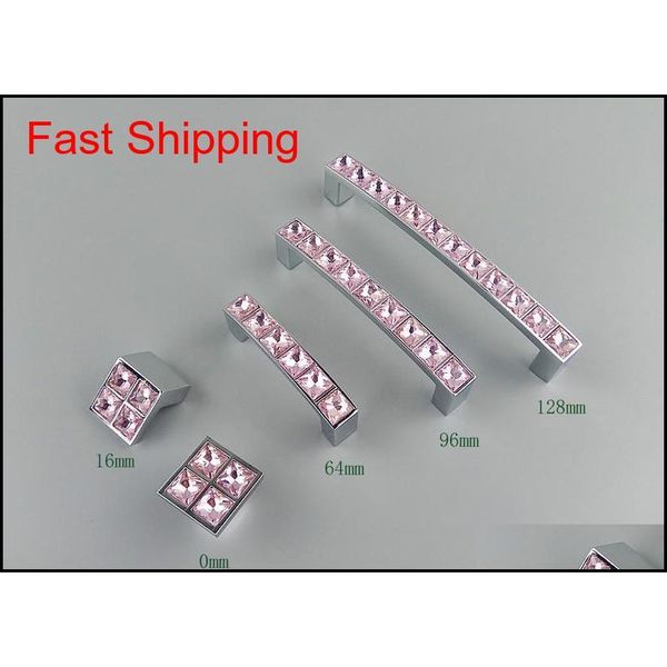 

crystal glass series diamond pink furniture handles door knobs dresser drawer wardrobe kitchen cabinets cupboard qylugi dh_seller2010