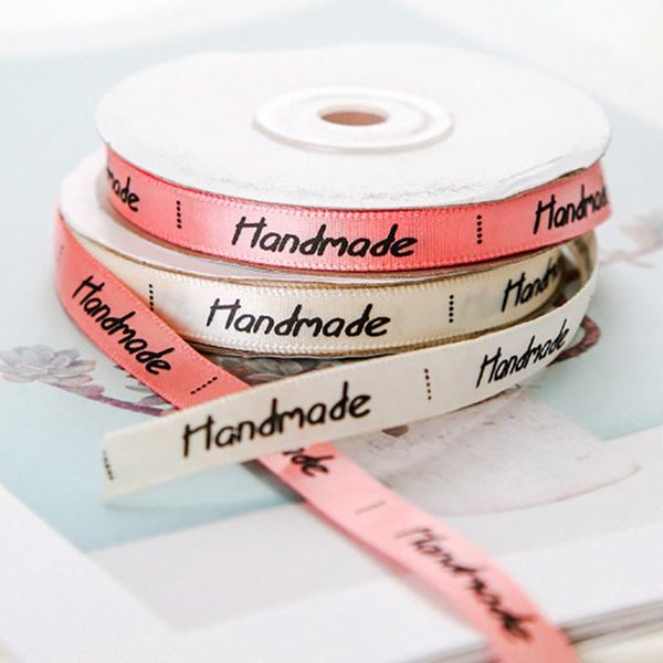 

''handmade'' printed polyester ribbon for wedding party gifts wrapping ribbons