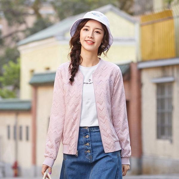 

embroidered both sides wear jacket womens new style zipper cardigan pink baseball uniform coats and jackets women1, Black;brown