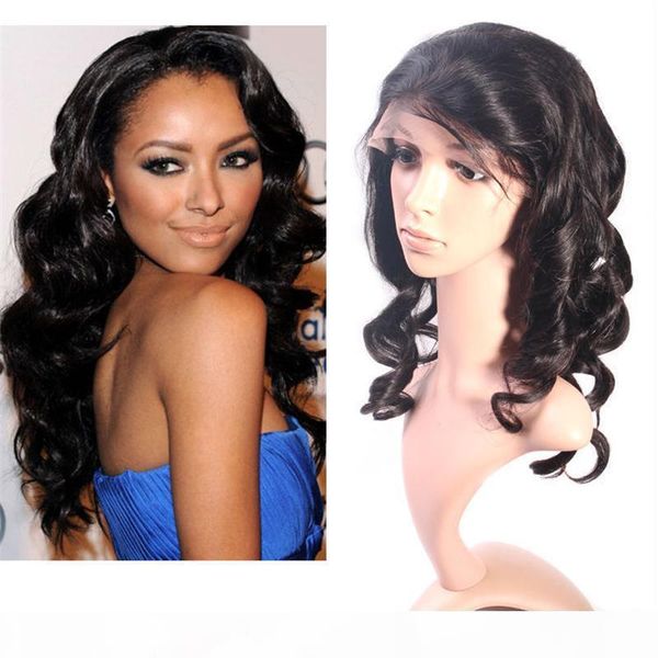 

unprocessed brazilian body wave full lace wig hair wigs lace front hair wigs with baby hair bleached knots, Black;brown