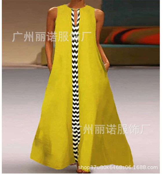 

print summer 2019 dress long skirt women's wear, Black;gray