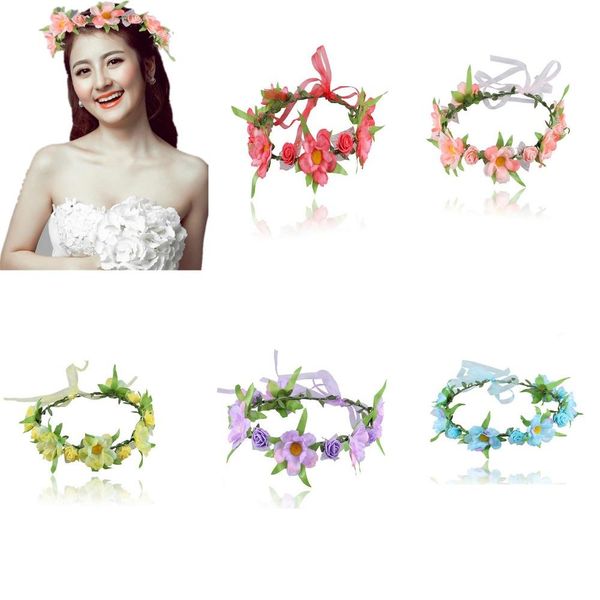 

регулируемое 6 шт партии свадебные прически цветы корона женщин lady girls ободки как набор 6 цветов qylihv infant2005, Slivery;white
