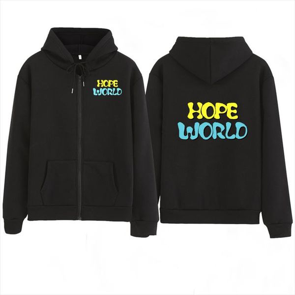 

harajuku толстовка пуленепробиваемый бойскаутов j надежда надежда мир желтый hixtape kpop hoodie круглый шею длинным рукавом на молнии толст, Black