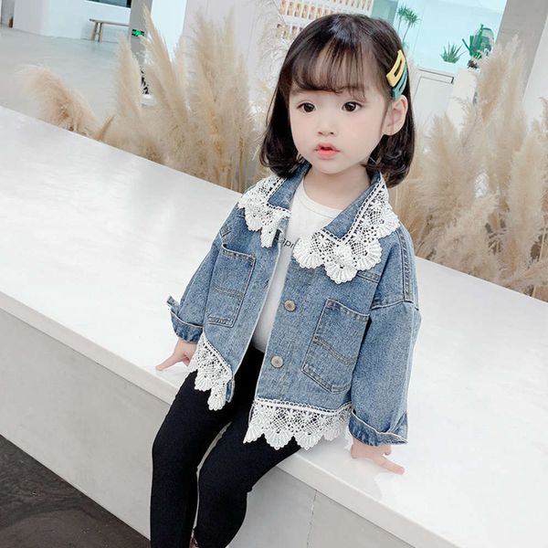 

princs new 2020 girl autumn girls' et korean children's jeans cardigan antu, Black