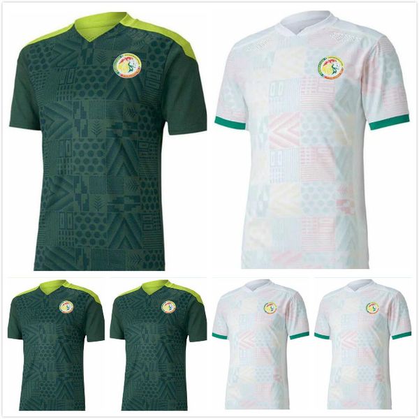

20 21 senegal soccer jersey senegal 2020 2021 home white away green balde koulibaly mane football team jerseys football shirt, Black;yellow