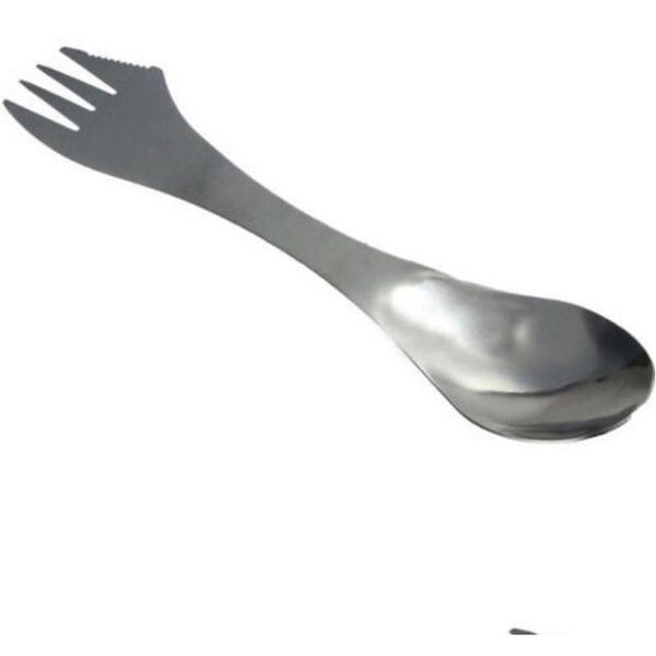 

stainless steel fork spoon spork 3 in 1 tableware camping hiking multifunction portable cutlery picnic spo sqcnzd pp2006