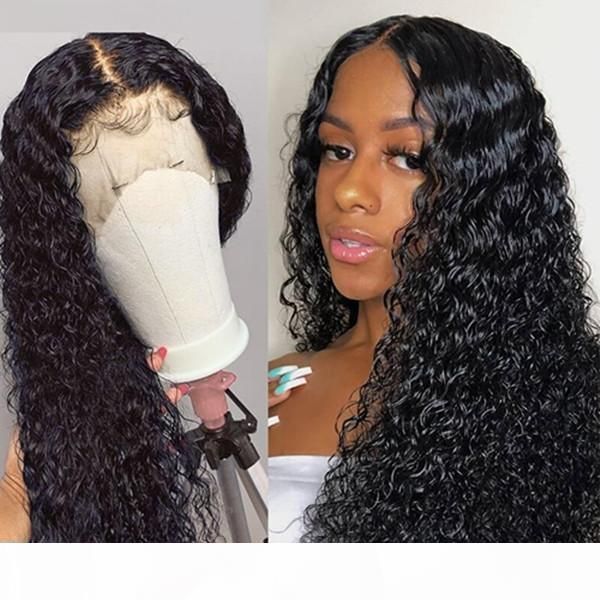 

allove 13*1 lace front wigs straight human hair lace front wigs kinky curly t lace part wig deep water body human hair wigs, Black;brown