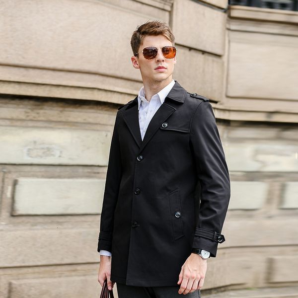 

2020 medium length windbreaker business leisure middle aged young men's spring and autumn jacket korean trend, Tan;black