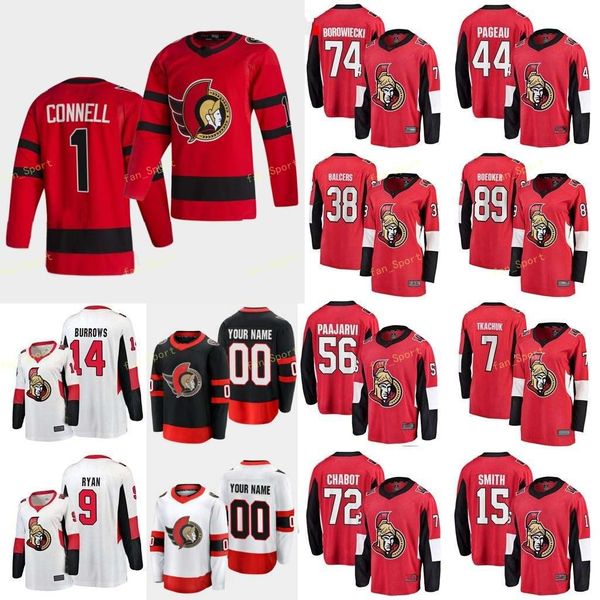 

ottawa senators 2021 reverse retro jersey anisimov artem balcers rudolfs brown connor chabot thomas men women youth custom stitched, Black;red