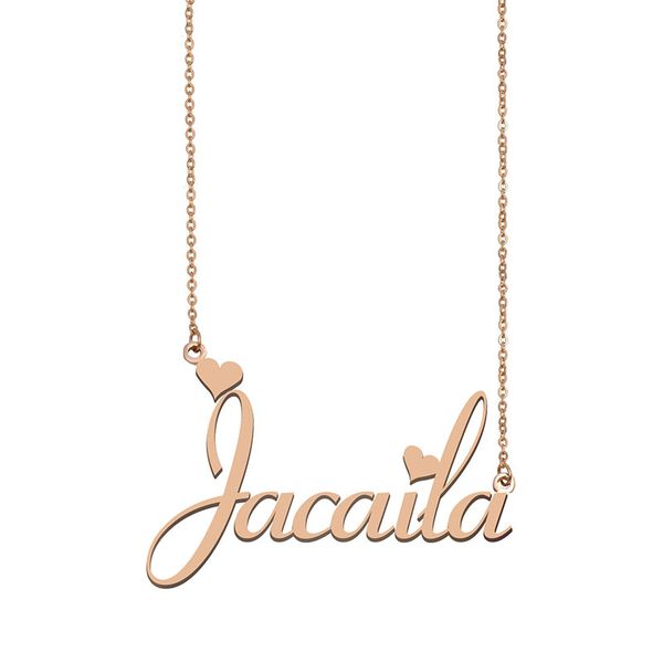 

jacaila name necklaces pendant custom personalized for women girls children friends mothers gifts 18k gold plated stainless steel, Silver