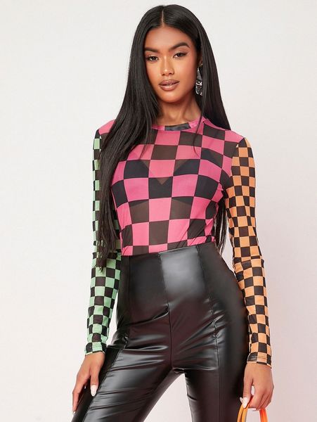 

checker print mesh y7nz#, White