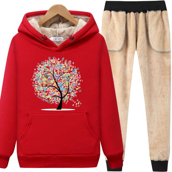 

vipcotton sports suit women's autumn and plus cashmere thickened new loose korean student lamb sweater two piece winter, Gray