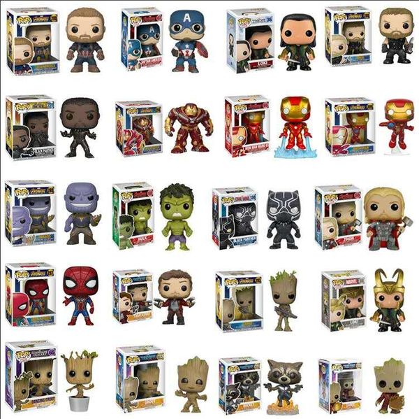 

funko pop avengers 4 iron man spiderman captain america black panther figure toy