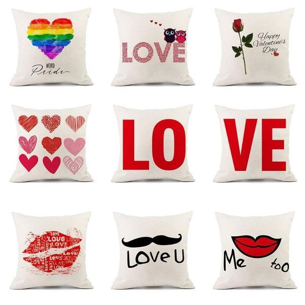 

nordic red valentine's day lettered love pillow case holiday gift lip pillow ddd531
