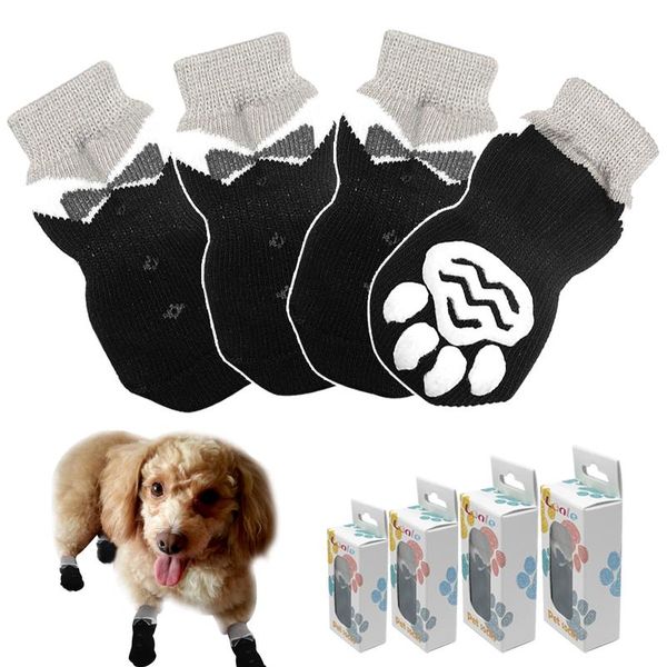 

anti-slip knit socks for pets with traction soles pet shoes boots for indoor wear slip on paw protectors for small med sqcojz