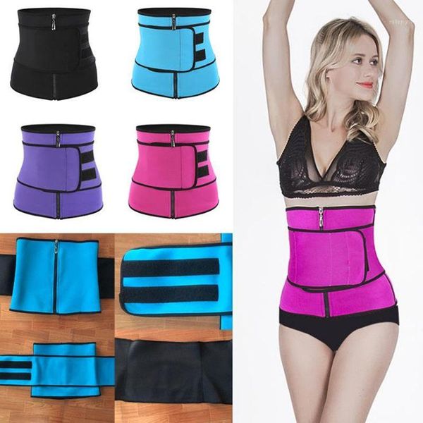 

plus size shaper belt neoprene waist cincher faja waist shaper corset trainer belt zipper strap trimmer girdle1, Black;white