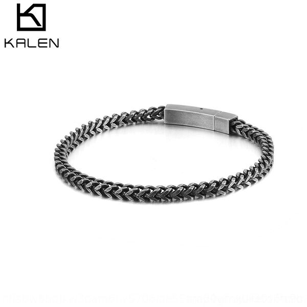 

dxqwt steel stainless jewelry personalized hip men's titanium fashion steel creative keel hop bracelet gold braceletbracelet gold brace, Golden;silver