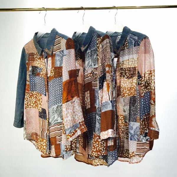 

autumn romantic flower new halo dye pink pleated texture tencel shirt long sleeve blouse, White