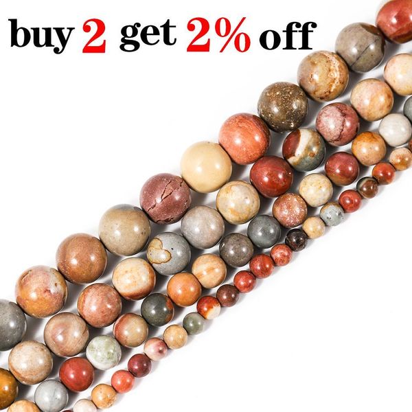 

1 strand 4 6 8 10 12mm natural red picasso stone bead round loose beads for jewelry making diy bracelet necklace bulk supplies h qylvma, Silver